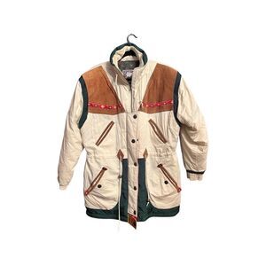 Vintage | 1980’s oversized ski jacket with suede detail